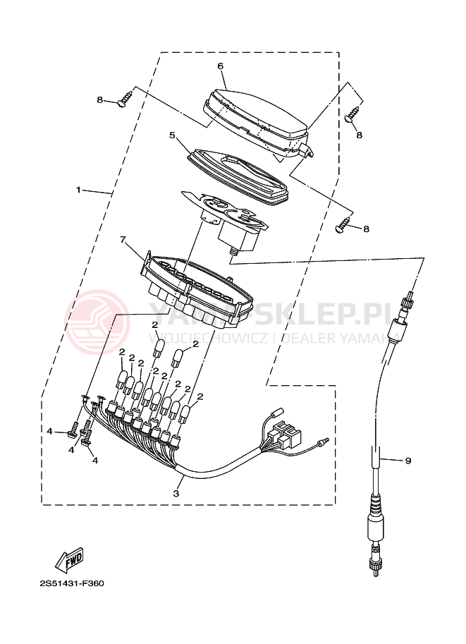 Schemat "licznik" do Yamaha CRYPTON X