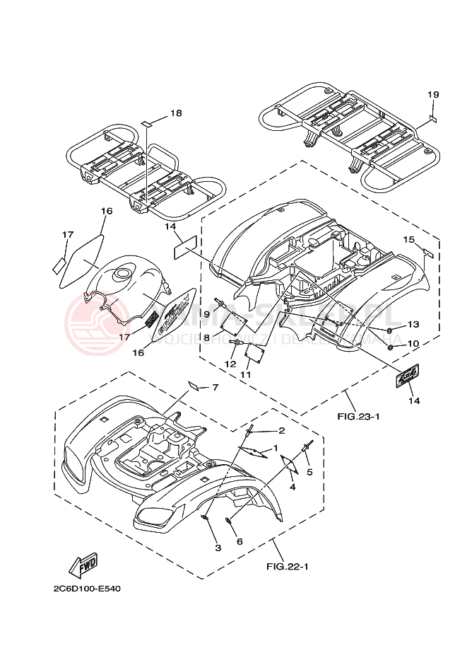 Schemat "naklejki" do Yamaha GRIZZLY