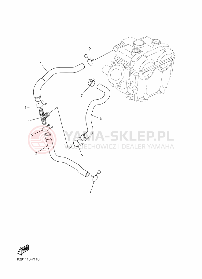 Schemat "System odbioru powietrza" do Yamaha YZ250FX
