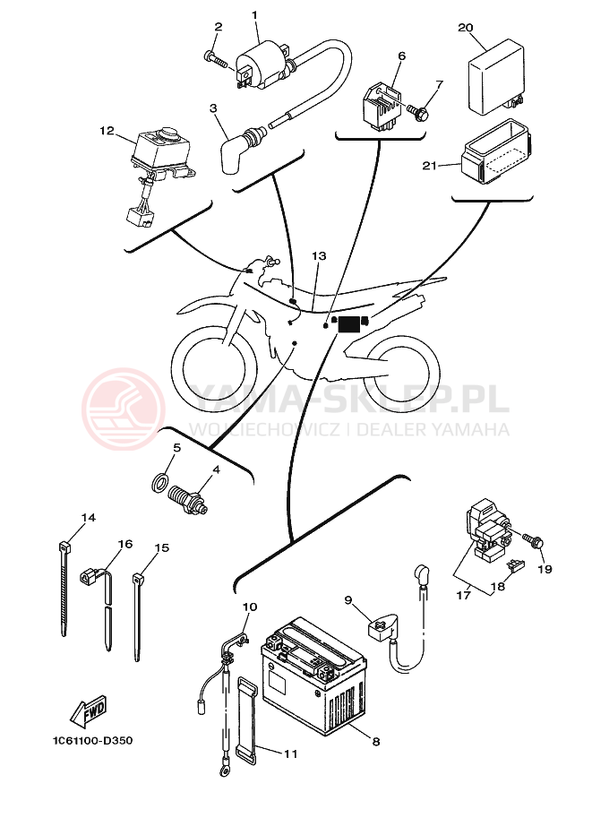 Schemat "układ elektryczny" do Yamaha TT-R230 TTR230V