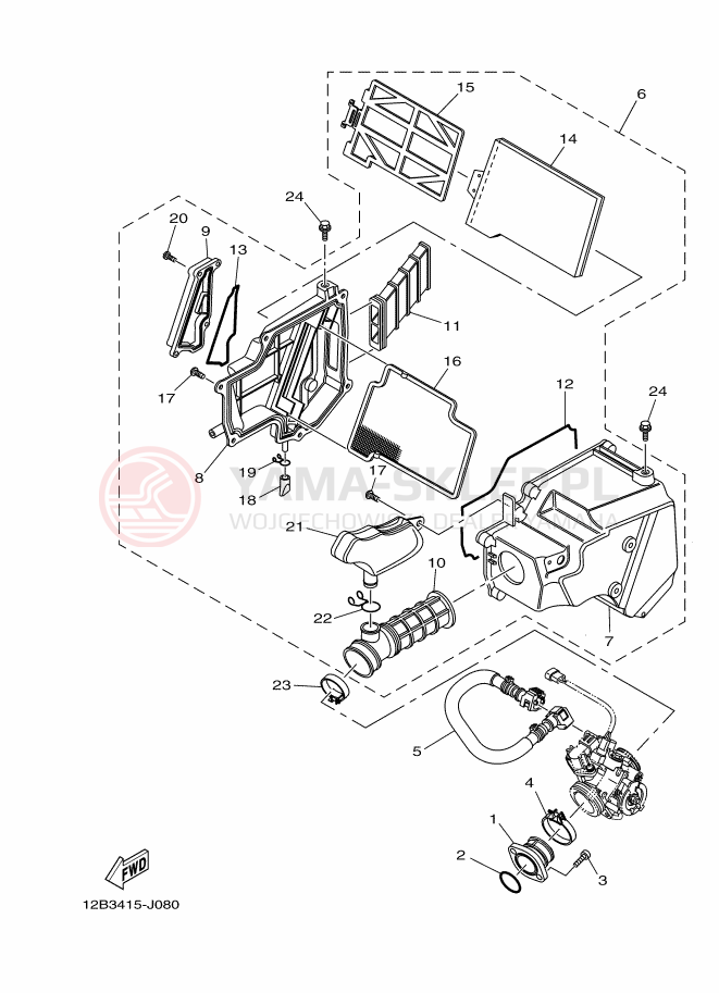 Schemat "Wtrysk paliwa" do Yamaha YS250