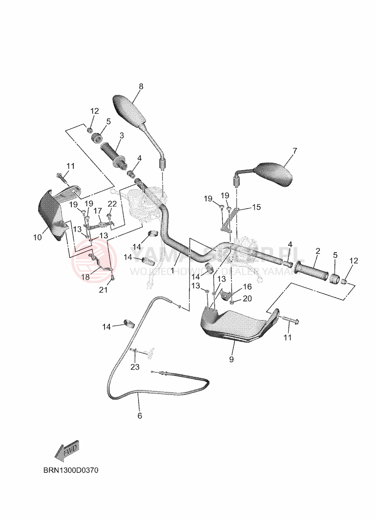 Schemat "Kierownica i osprzęt" do Yamaha TRACER 9