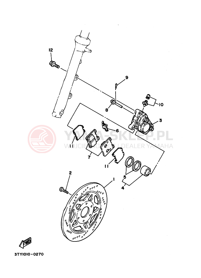 Schemat "Koło przód" do Yamaha TZR125