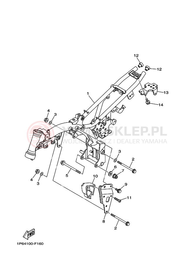 Schemat "rama" do Yamaha TT-R50E