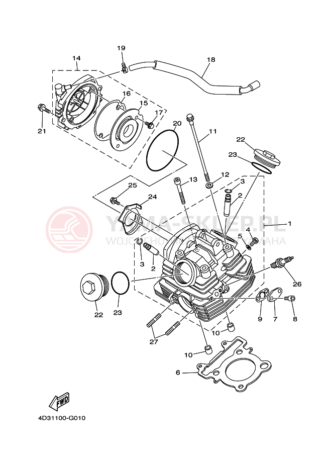 Schemat "głowica" do Yamaha YFM250R