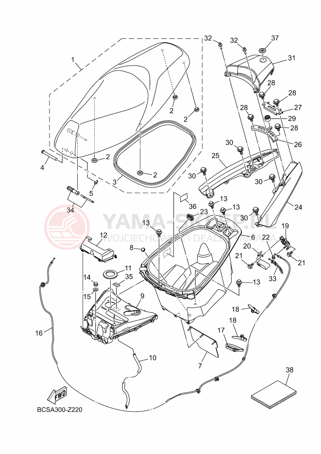 Schemat "siedzenie" do Yamaha TRICITY 125