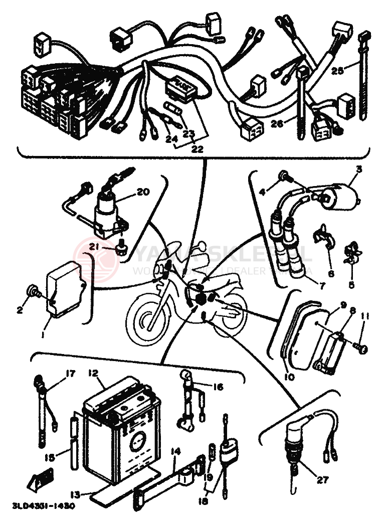 Schemat "układ elektryczny" do Yamaha XTZ750 SUPERTENERE