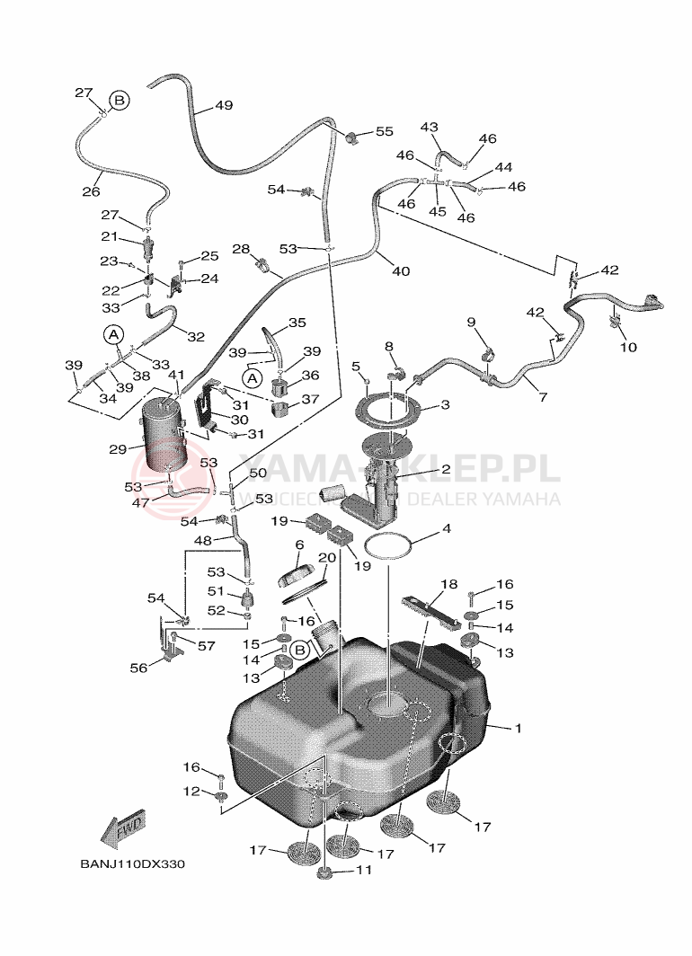 Schemat "zbiornik paliwa" do Yamaha WOLVERINE X2 EPS R-SPEC