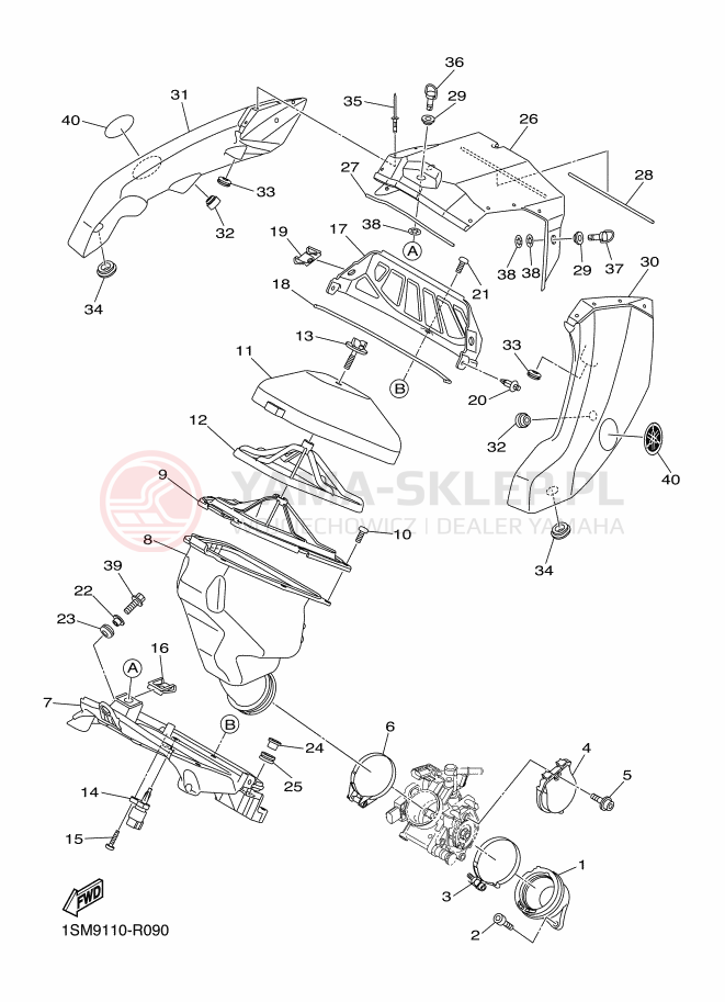 Schemat "Wtrysk paliwa" do Yamaha YZ250F