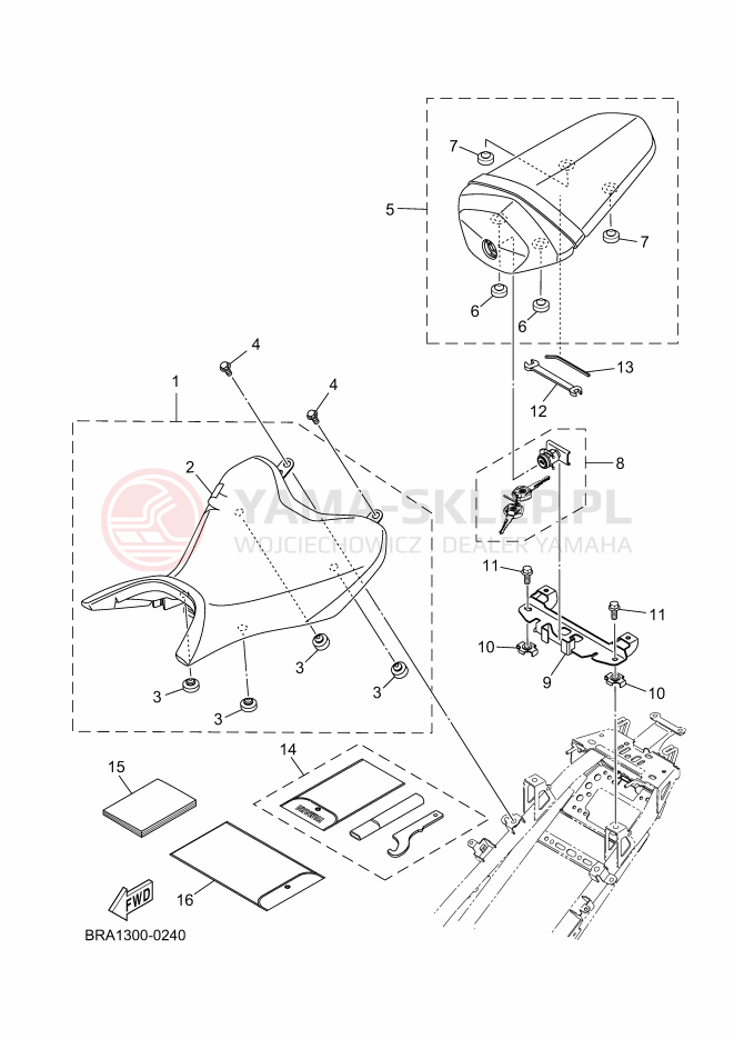 Schemat "siedzenie" do Yamaha R3