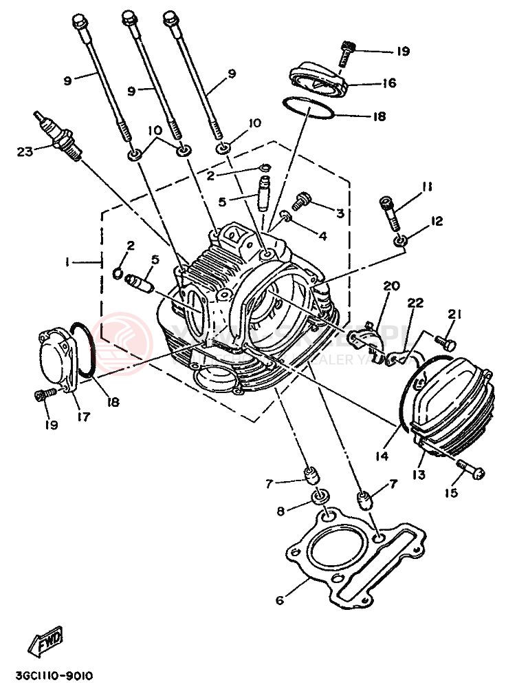 Schemat "głowica" do Yamaha YFM200DX