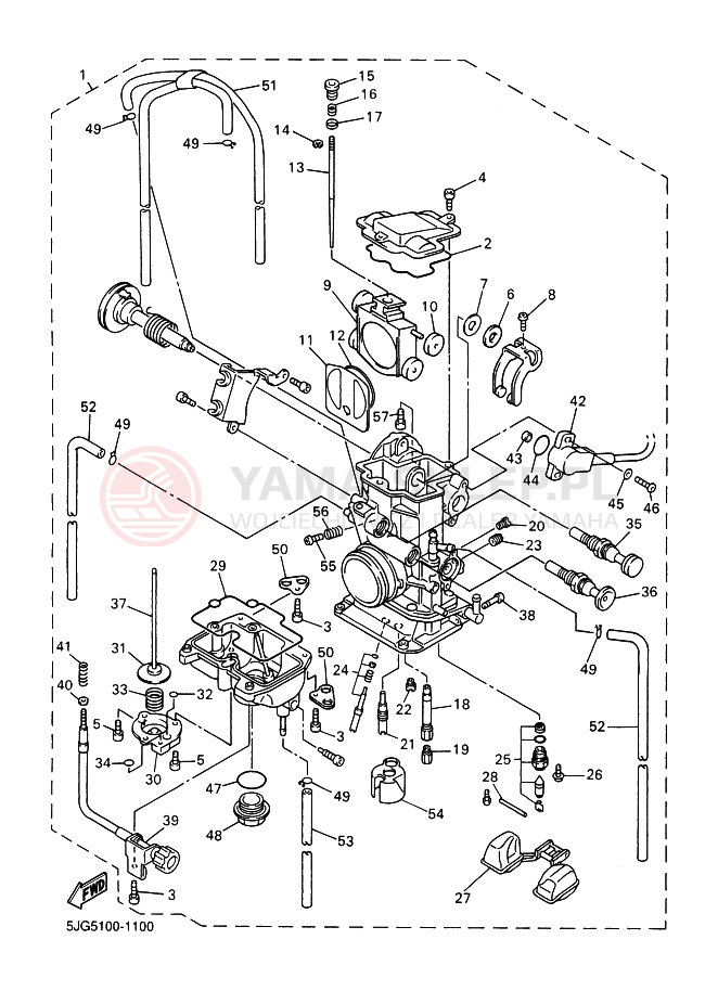 Schemat "Gaźnik" do Yamaha YZ426F