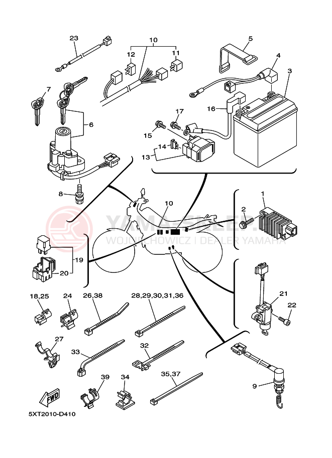 Schemat "układ elektryczny" do Yamaha XG250 TRICKER