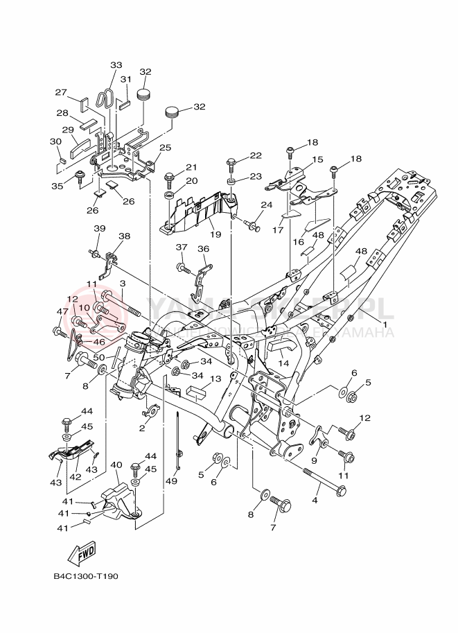 Schemat "rama" do Yamaha MT-07 ABS