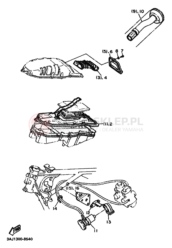 Schemat "Cięgno do odpalania" do Yamaha XT600Z TENERE
