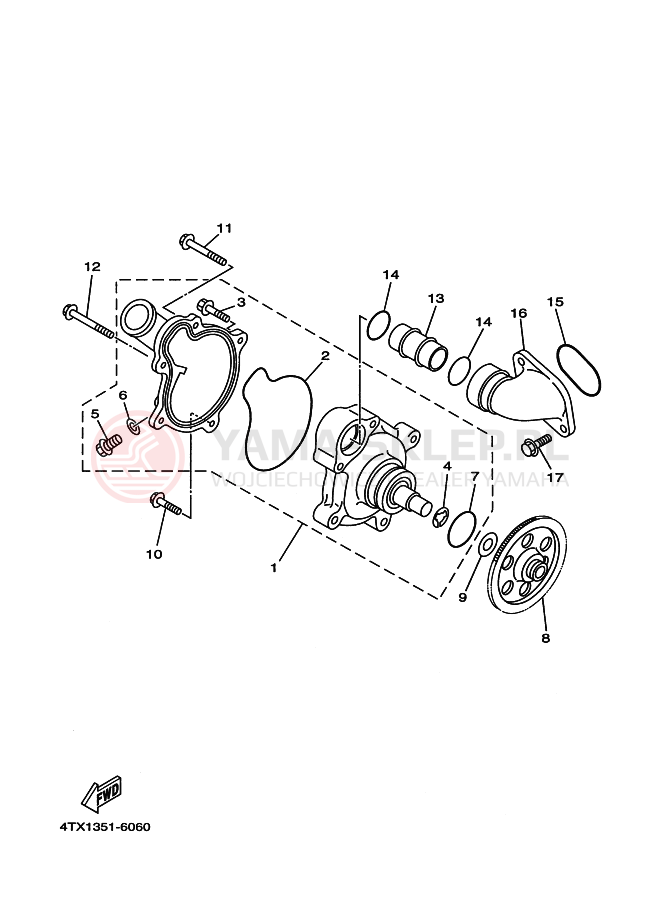 Schemat "Pompa wody" do Yamaha TDM850
