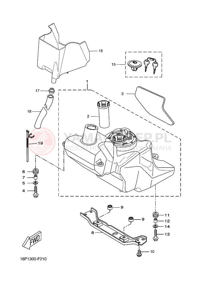 Schemat "zbiornik paliwa" do Yamaha XCITY