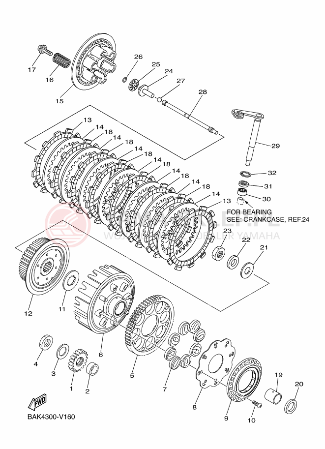 Schemat "sprzęgło" do Yamaha WR250F