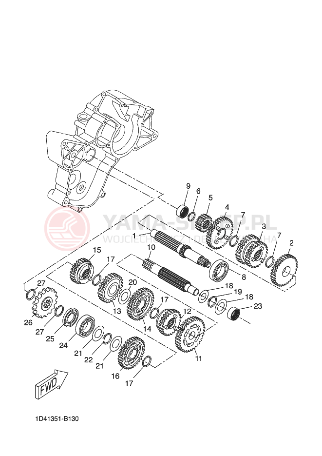 Schemat "Skrzynia biegów " do Yamaha DT50SM