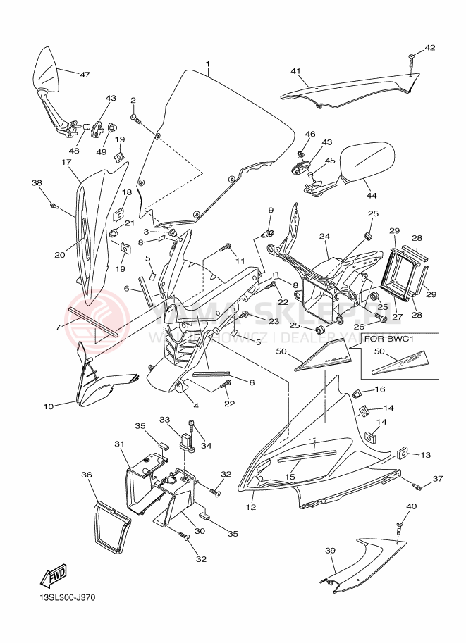 Schemat "elementy nadwozia" do Yamaha YZF-R6
