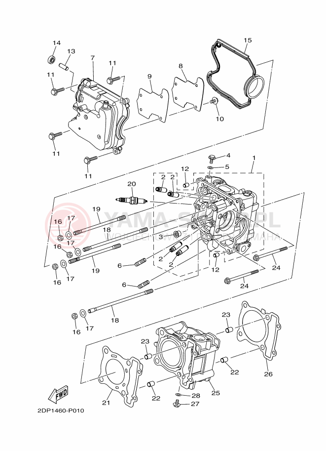 Schemat "cylinder" do Yamaha NMAX 150