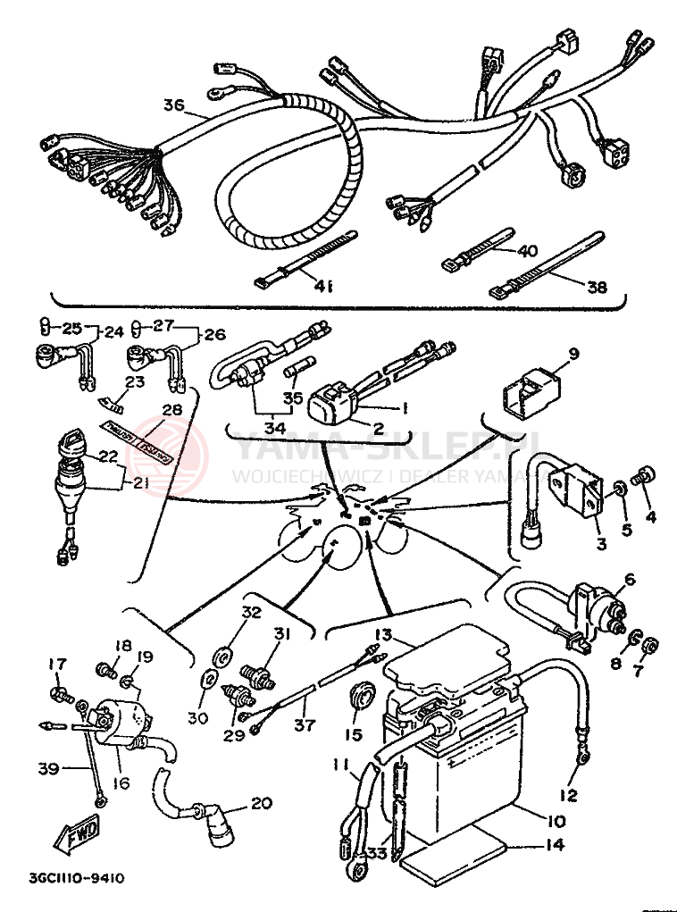 Schemat "układ elektryczny" do Yamaha MOTO 4 - 200 DX