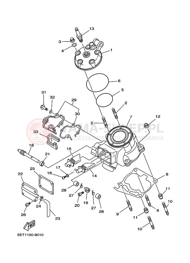 Schemat "głowica" do Yamaha YZ125