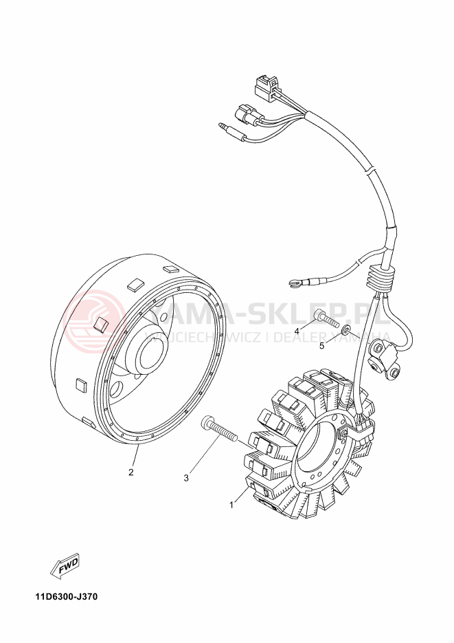 Schemat "prądnica" do Yamaha XT660Z ABS