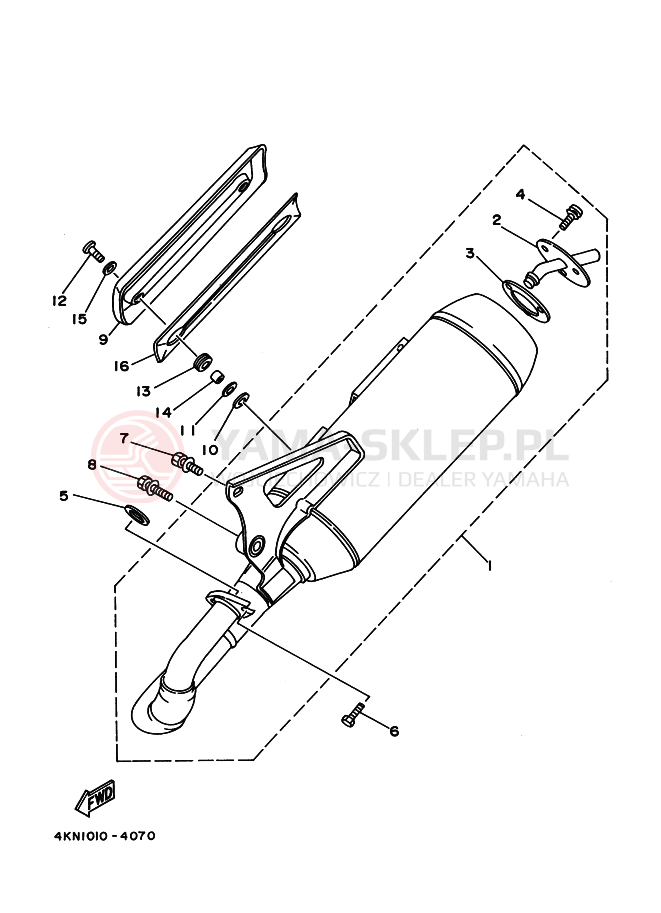 Schemat "Wydech końcowy" do Yamaha BA50N GEAR
