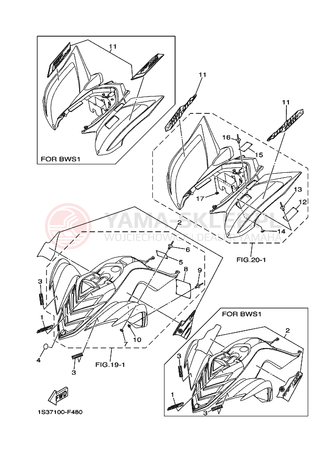 Schemat "naklejki" do Yamaha YFM700R