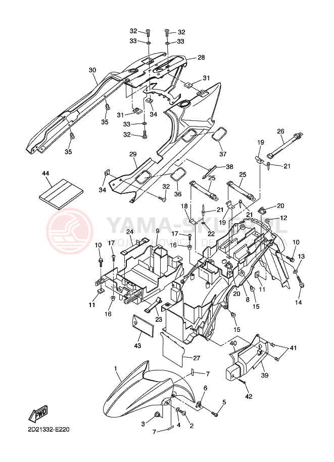Schemat "błotnik" do Yamaha FJR1300AS