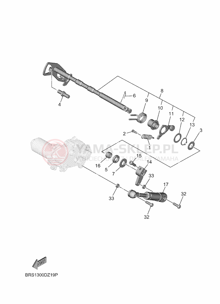 Schemat "Dźwignia zmiany biegów, wałek" do Yamaha MT-09 Y-AMT