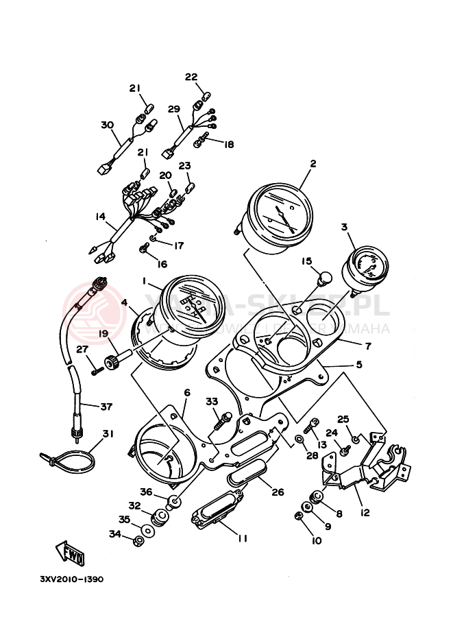 Schemat "licznik" do Yamaha TZR250RSP