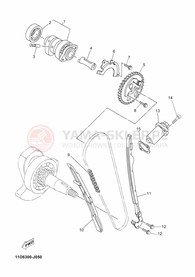 Schemat "Rozrząd - łańcuszek" do Yamaha XT660Z ABS