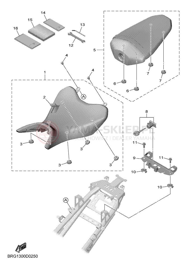 Schemat "siedzenie" do Yamaha MT-03