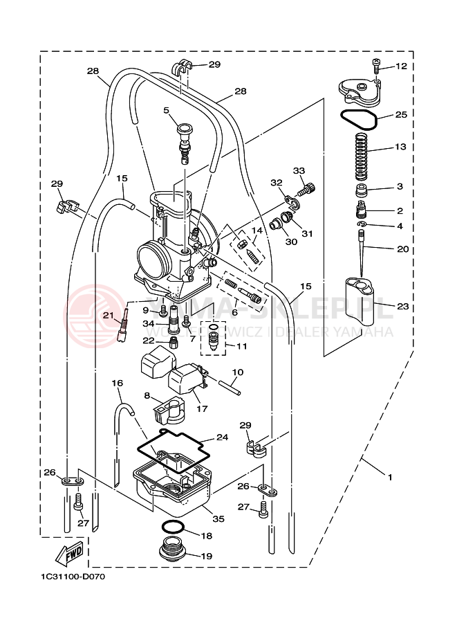 Schemat "Gaźnik" do Yamaha YZ125