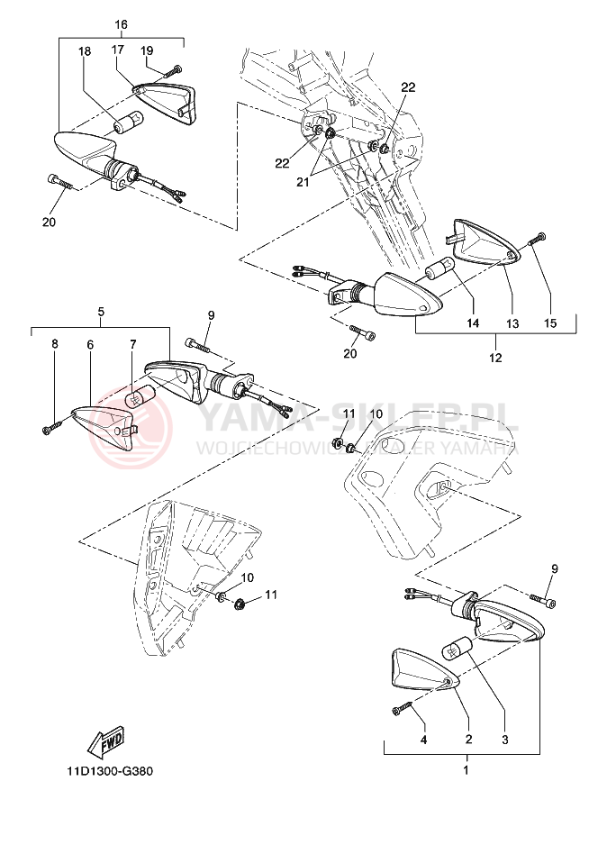 Schemat "kierunkowskazy" do Yamaha TENERE