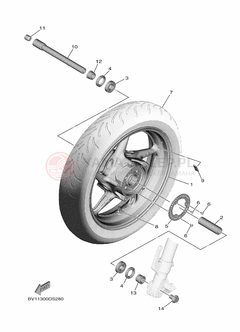Schemat "Koło przód" do Yamaha TMAX SX ABS
