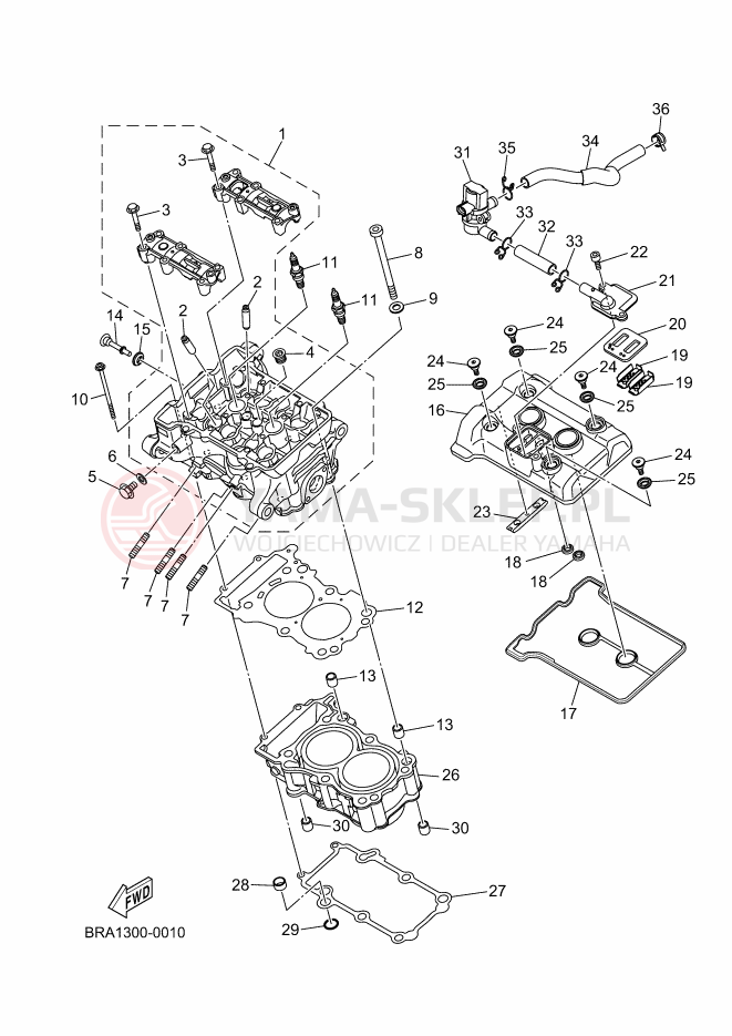 Schemat "głowica" do Yamaha R3