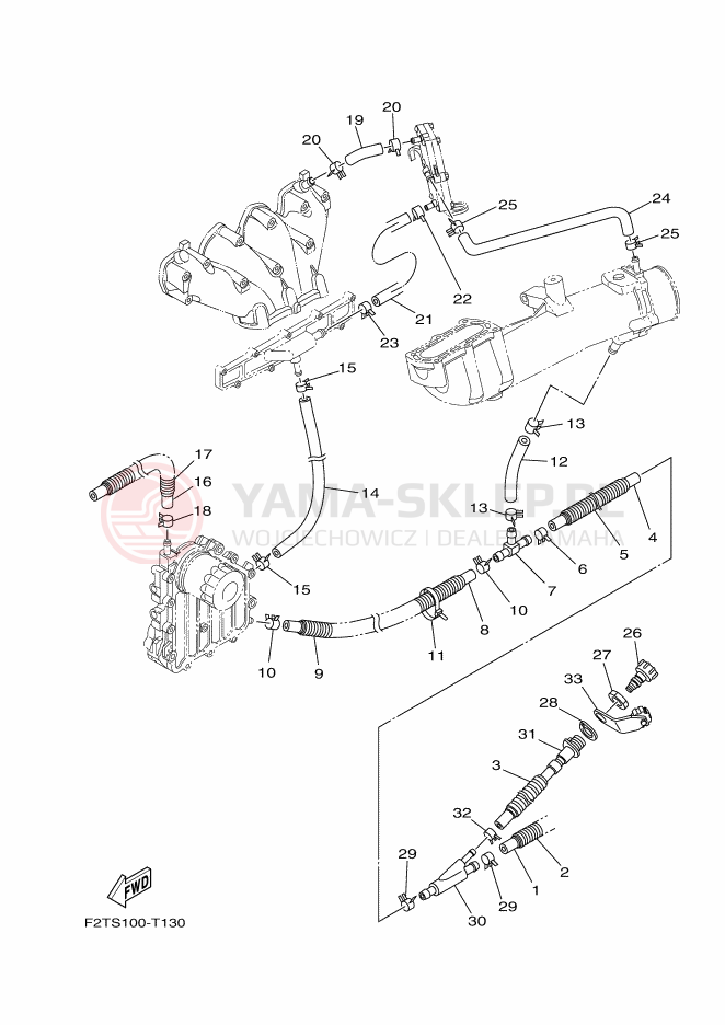 Schemat "Wydech końcowy" do Yamaha FX CRUISER HO