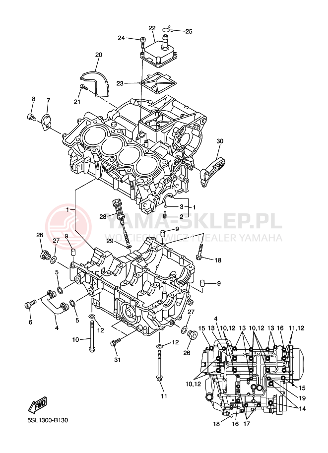 Schemat "Pokrywa silnika" do Yamaha YZF-R6