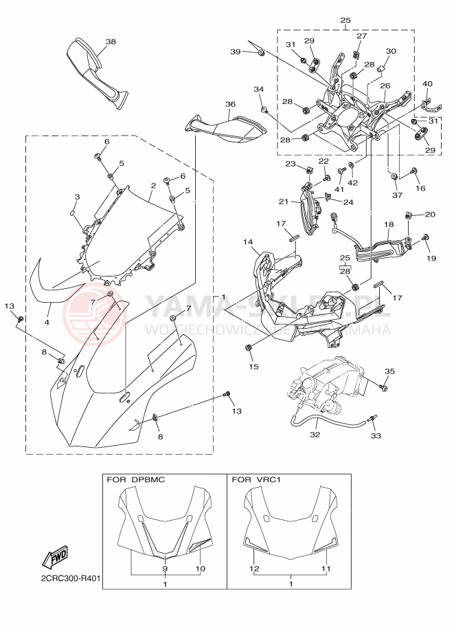 Schemat "Obudowa silnika" do Yamaha YZF-R1