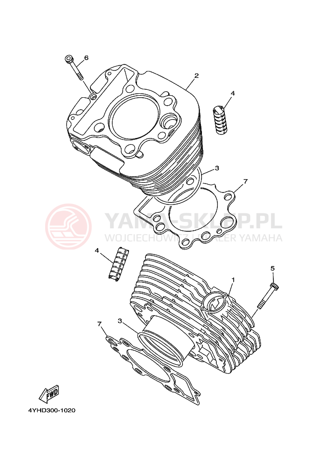 Schemat "cylinder" do Yamaha XV535 VIRAGO