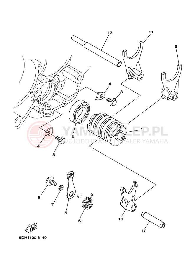 Schemat "Wodziki, automat" do Yamaha YZ125