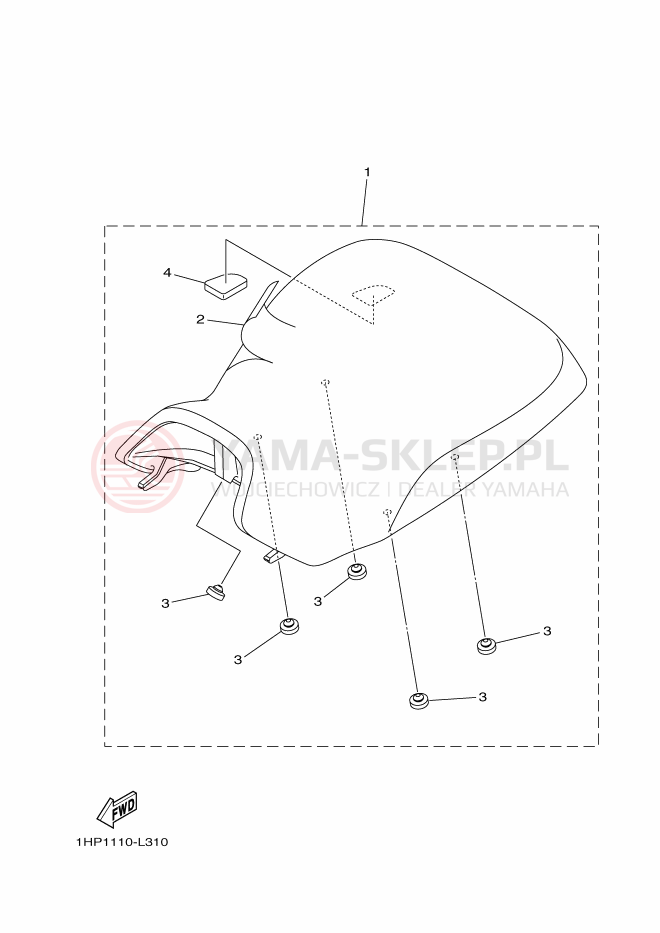 Schemat "siedzenie" do Yamaha YFM700PE