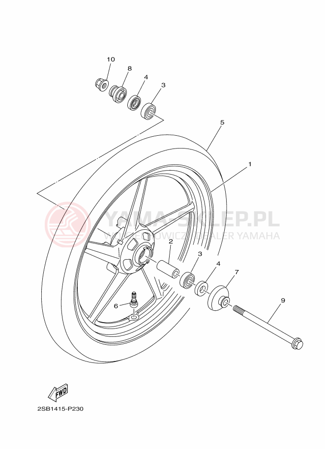 Schemat "Koło przód" do Yamaha YS125