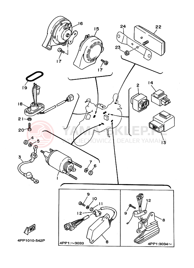 Schemat "układ elektryczny" do Yamaha XV1100 VIRAGO