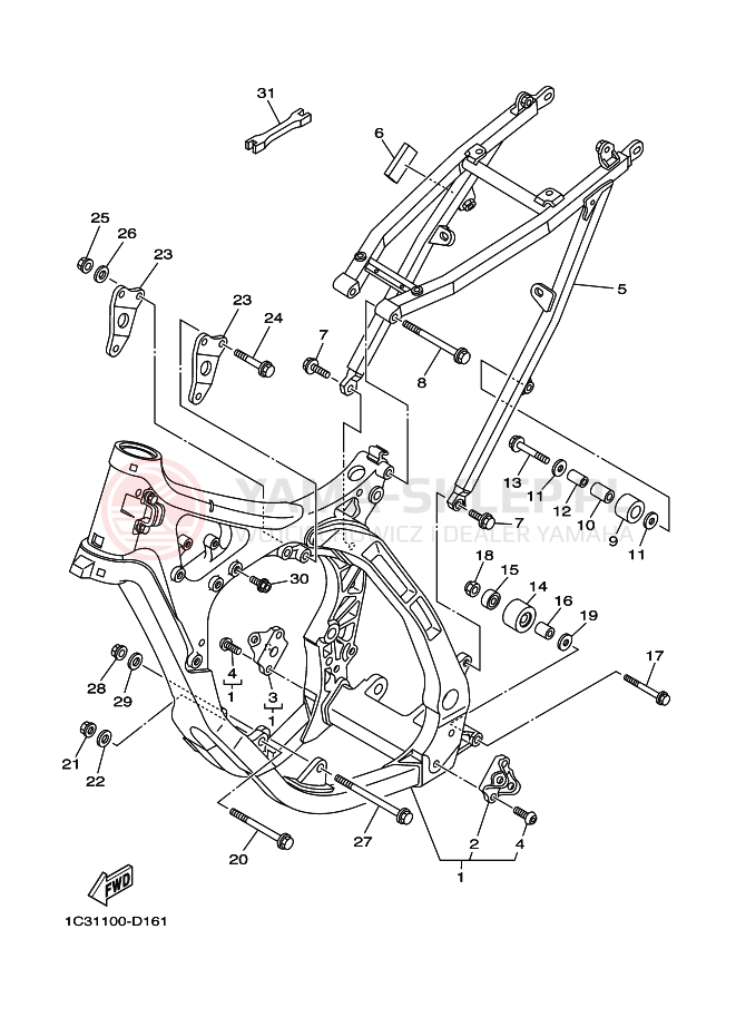 Schemat "rama" do Yamaha YZ125