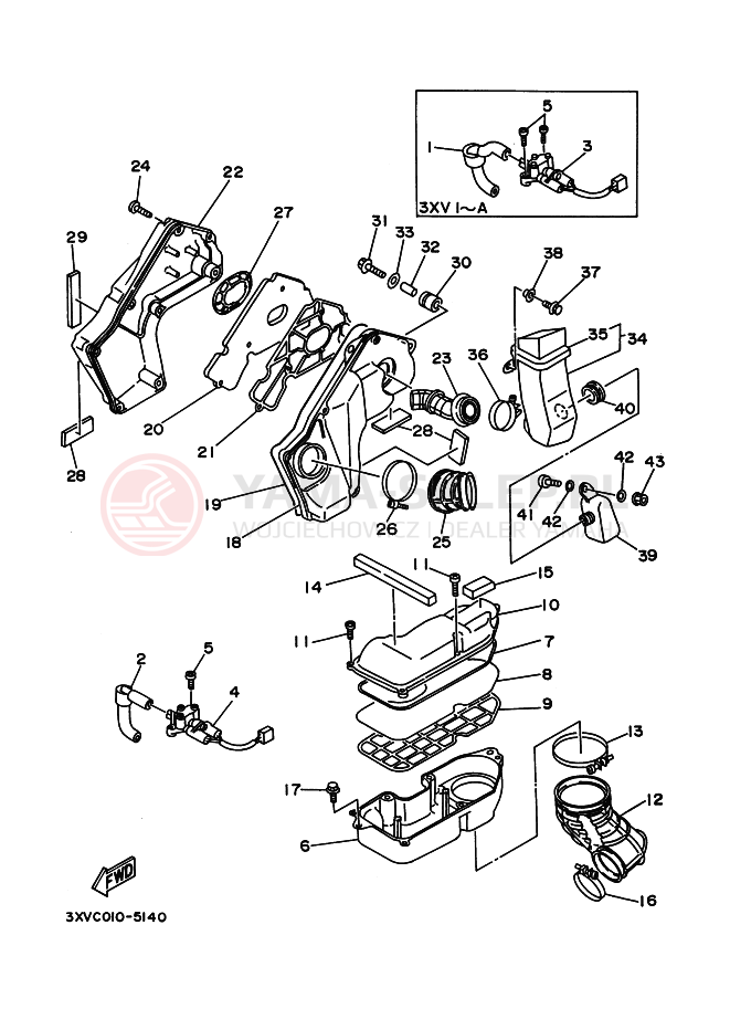 Schemat "Filtr powietrza" do Yamaha TZR250R