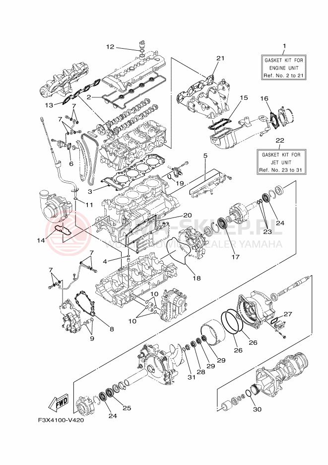 Schemat "Zestaw naprawczy" do Yamaha FX CRUISER SVHO